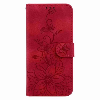 Peněženkové pouzdro Embossing Pattern Lilie červené Sony Xperia 5 V