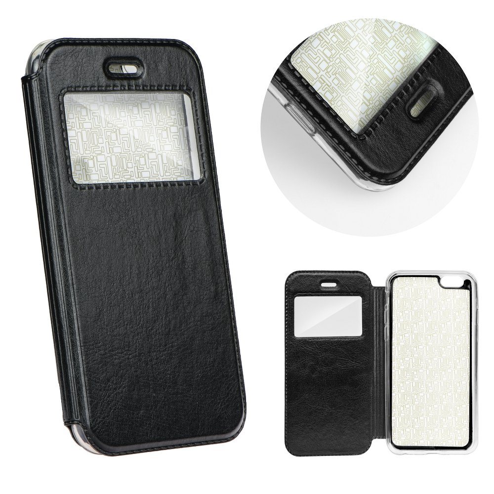 Pouzdro Magnet View černé – Huawei P8 Lite | Levné Kryty | Levné Kryty | Levné Kryty