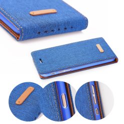 Pouzdro Flip Canvas Flexi Modré – Sony Xperia XZ | Levné Kryty | Levné Kryty | Levné Kryty