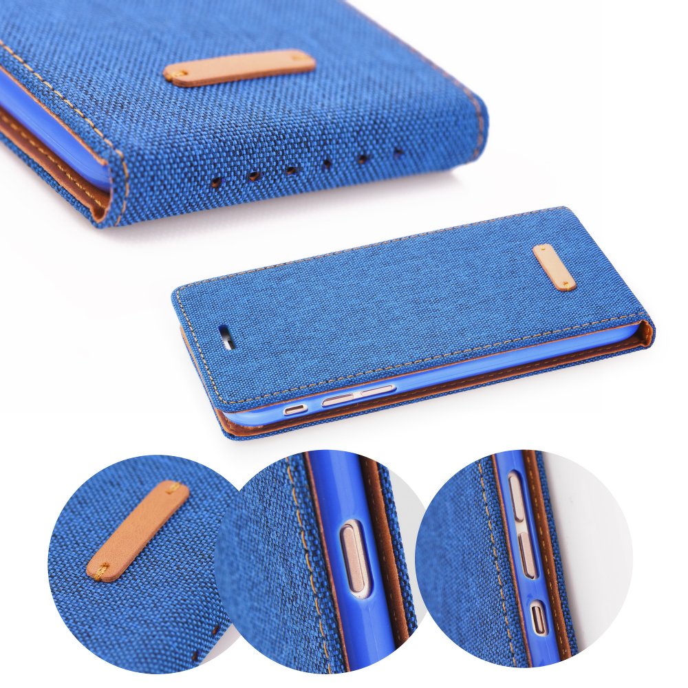 Pouzdro Flip Canvas Flexi Modré – Sony Xperia XZ | Levné Kryty | Levné Kryty | Levné Kryty