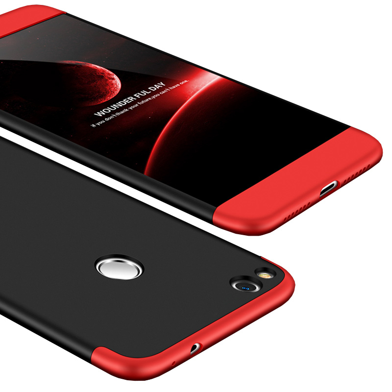 Oboustranné pouzdro 360 Full body protection černo-červené – Huawei P9 Lite 2017 / Huawei P8 Lite 2017 / Honor 8 Lite | Levné Kryty | Levné Kryty | Levné Kryty