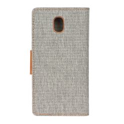 Peněženkové pouzdro Canvas Book šedé – Samsung Galaxy J5 2017 | Levné Kryty | Levné Kryty | Levné Kryty