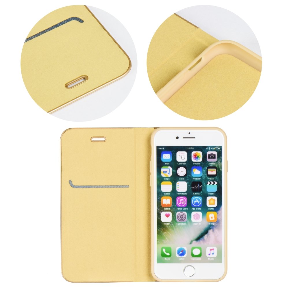 Knížkové pouzdro Luna Book zlaté – Apple iPhone 6/6S | Levné Kryty | Levné Kryty | Levné Kryty