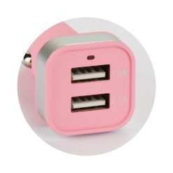 Nabíječka do auta na 2 USB růžová | Levné Kryty | Levné Kryty | Levné Kryty
