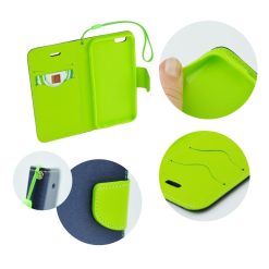 Peněženkové pouzdro Fancy Book modro-limetkové – Apple iPhone X / XS | Levné Kryty | Levné Kryty | Levné Kryty