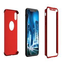 Pouzdro iPaky 360 Protection Full Body červené + Tvrzené sklo – iPhone X / XS | Levné Kryty | Levné Kryty | Levné Kryty