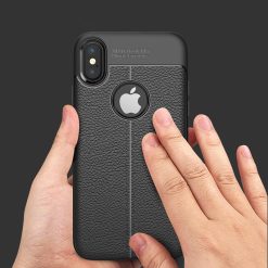 Zadní kryt litchi pattern černý – iPhone X / XS | Levné Kryty | Levné Kryty | Levné Kryty