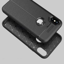Zadní kryt litchi pattern černý – iPhone X / XS | Levné Kryty | Levné Kryty | Levné Kryty