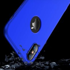 Oboustranné pouzdro 360 Full body protection modré s dírou na Apple logo – iPhone Xr | Levné Kryty | Levné Kryty | Levné Kryty
