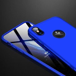 Oboustranné pouzdro 360 Full body protection modré s dírou na Apple logo – iPhone Xr | Levné Kryty | Levné Kryty | Levné Kryty