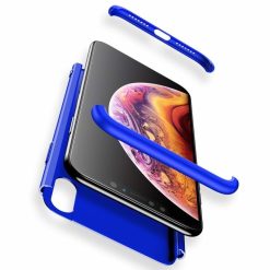 Oboustranné pouzdro 360 Full body protection modré s dírou na Apple logo – iPhone Xr | Levné Kryty | Levné Kryty | Levné Kryty