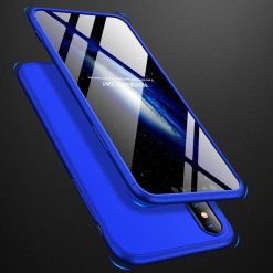 Oboustranné pouzdro 360 Full body protection modré s dírou na Apple logo – iPhone Xr | Levné Kryty | Levné Kryty | Levné Kryty