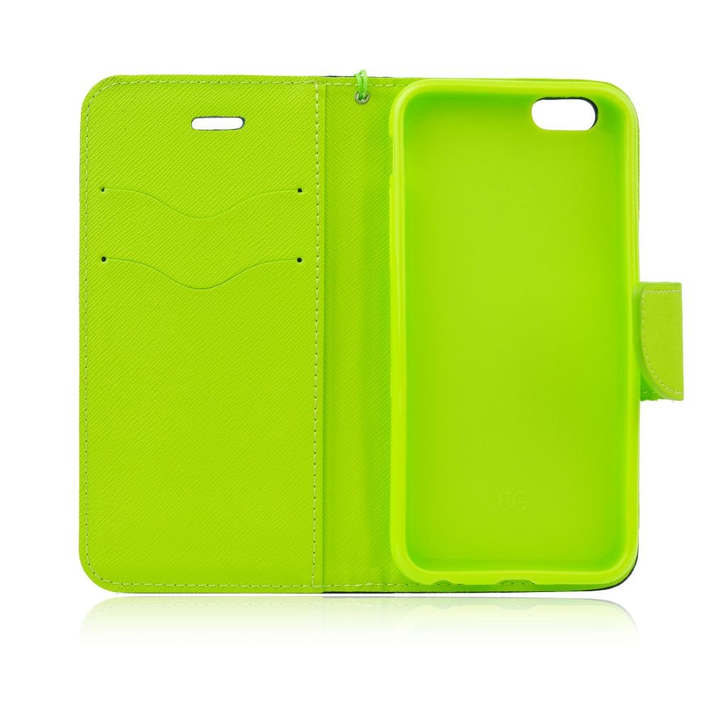 Peněženkové pouzdro Fancy Book modro-limetkové – Huawei P30 | Levné Kryty | Levné Kryty | Levné Kryty