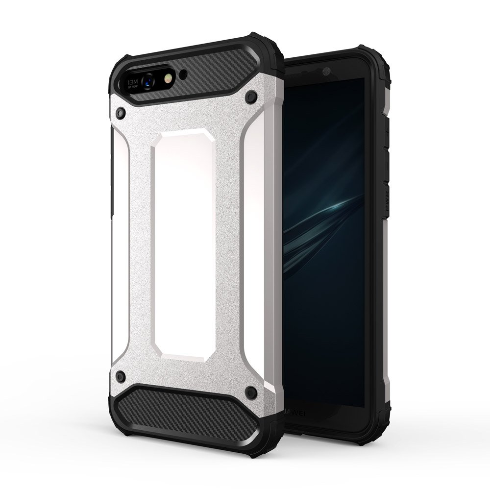 Odolný kryt Hybrid Armor stříbrný – Huawei Y6 2018 | Levné Kryty | Levné Kryty | Levné Kryty