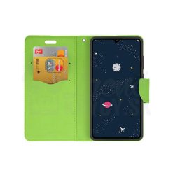 Peněženkové pouzdro Fancy Book modro-limetkové – Huawei P30 Lite | Levné Kryty | Levné Kryty | Levné Kryty