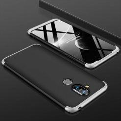 Oboustranné pouzdro 360 Full body protection černo-stříbrné – Nokia 8.1 | Levné Kryty | Levné Kryty | Levné Kryty