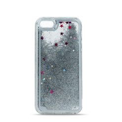 Silikonový kryt Liquid Glitter stříbrný – Motorola Moto G7 Play