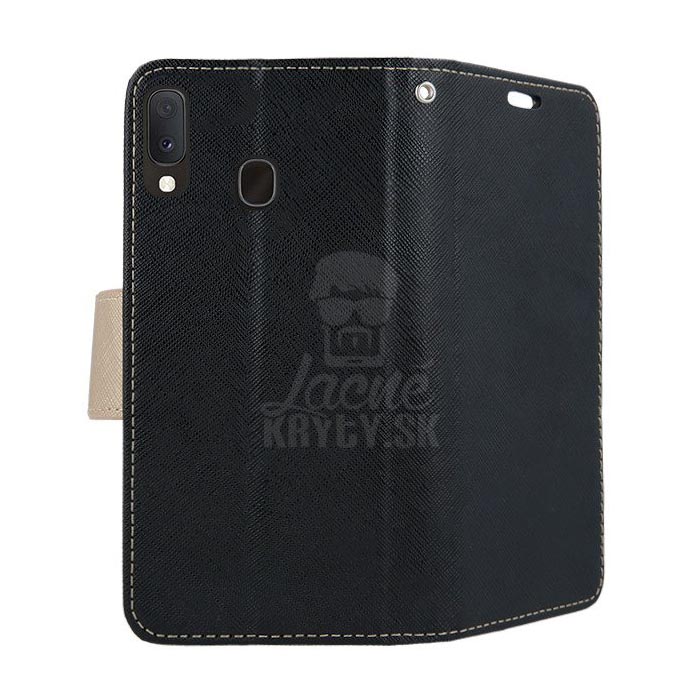 Peněženkové pouzdro Fancy Book černo-zlaté – Samsung Galaxy A20e | Levné Kryty | Levné Kryty | Levné Kryty