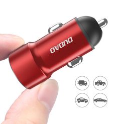 Nabíječka do auta Dudao R5 2,4A na 2 USB červená | Levné Kryty | Levné Kryty | Levné Kryty