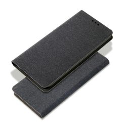 Peněženkové pouzdro Fabric Flip Bookcase černé – Xiaomi Redmi Note 8 Pro | Levné Kryty | Levné Kryty | Levné Kryty