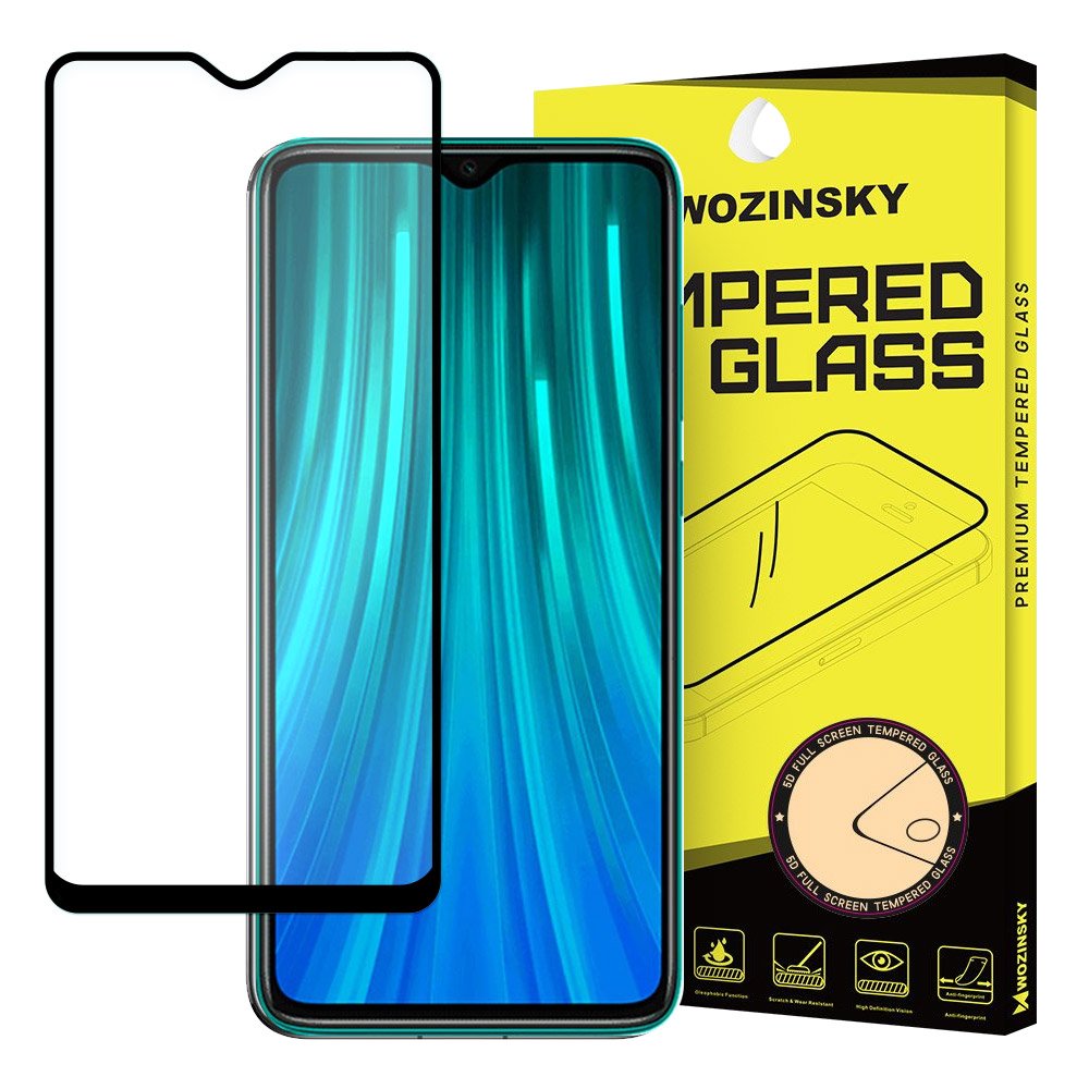 Tvrzené sklo celopovrchové 9H Wozinsky černé – Xiaomi Redmi 8 | Levné Kryty | Levné Kryty | Levné Kryty
