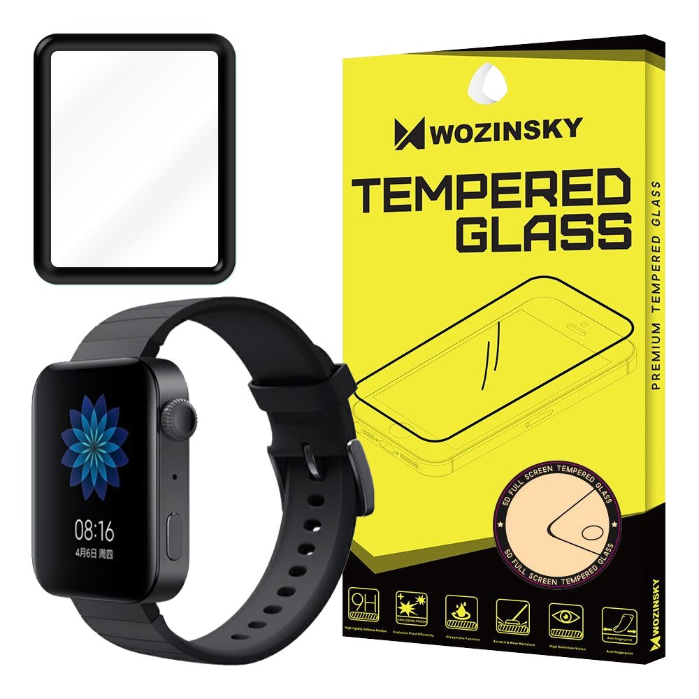 Tvrzené sklo celopovrchové 9H Wozinsky černé – Xiaomi Mi Watch | Levné Kryty | Levné Kryty | Levné Kryty