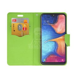 Peněženkové pouzdro Fancy Book modro-limetkové – Samsung Galaxy A20e | Levné Kryty | Levné Kryty | Levné Kryty