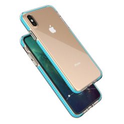 Transparentní kryt Spring Case 1mm bleděmodrý rám – Apple iPhone Xs Max | Levné Kryty | Levné Kryty | Levné Kryty