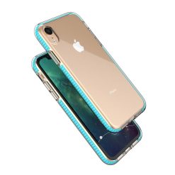 Transparentní kryt Spring Case 1mm bleděmodrý rám – Apple iPhone Xr | Levné Kryty | Levné Kryty | Levné Kryty