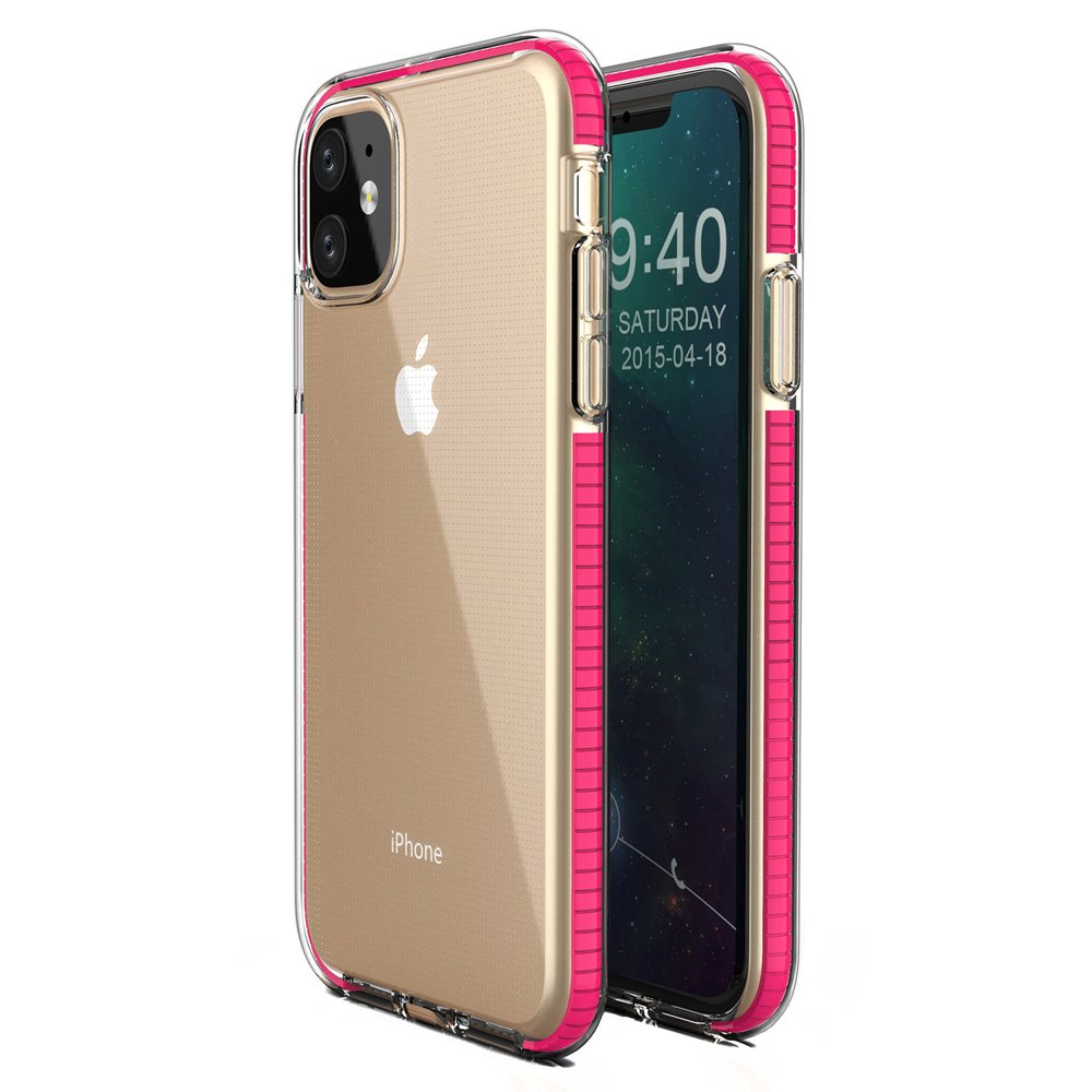 Transparentní kryt Spring Case 1mm růžový rám – Apple iPhone 11 | Levné Kryty | Levné Kryty | Levné Kryty