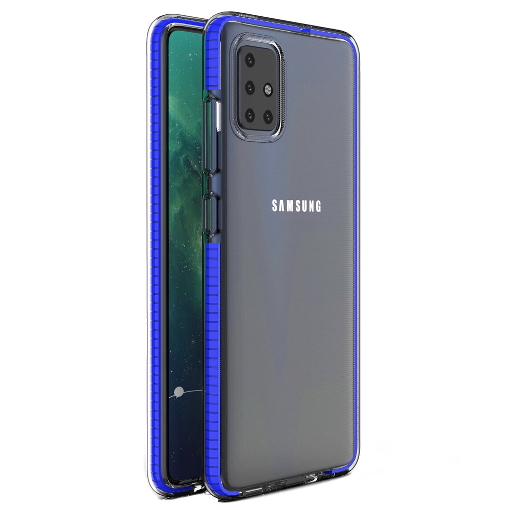 Transparentní kryt Spring Case 1mm modrý rám – Samsung Galaxy A51 | Levné Kryty | Levné Kryty | Levné Kryty