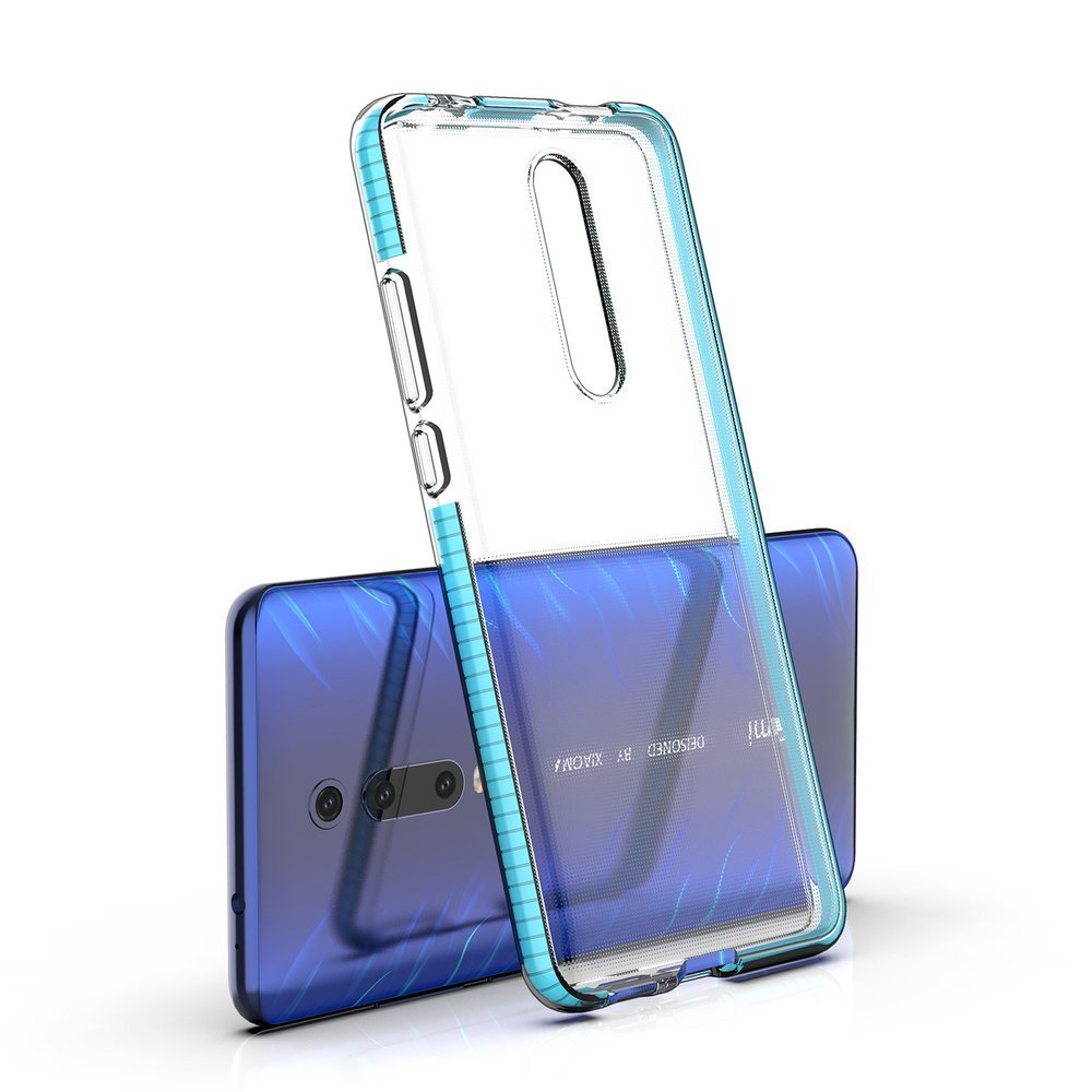 Transparentní kryt Spring Case 1mm bleděmodrý rám – Xiaomi Mi 9T / Mi 9T Pro | Levné Kryty | Levné Kryty | Levné Kryty