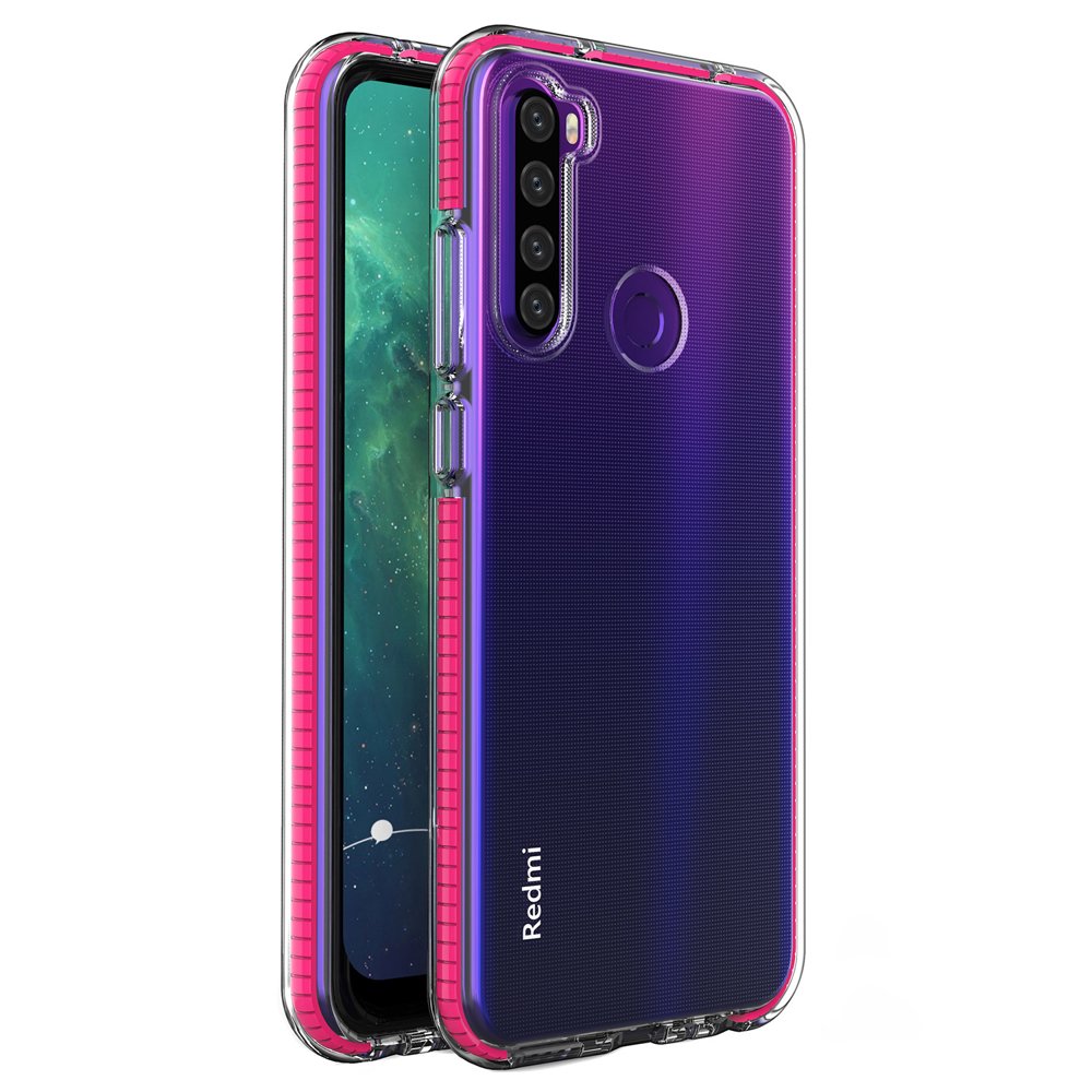 Transparentní kryt Spring Case 1mm růžový rám – Xiaomi Redmi Note 8T | Levné Kryty | Levné Kryty | Levné Kryty