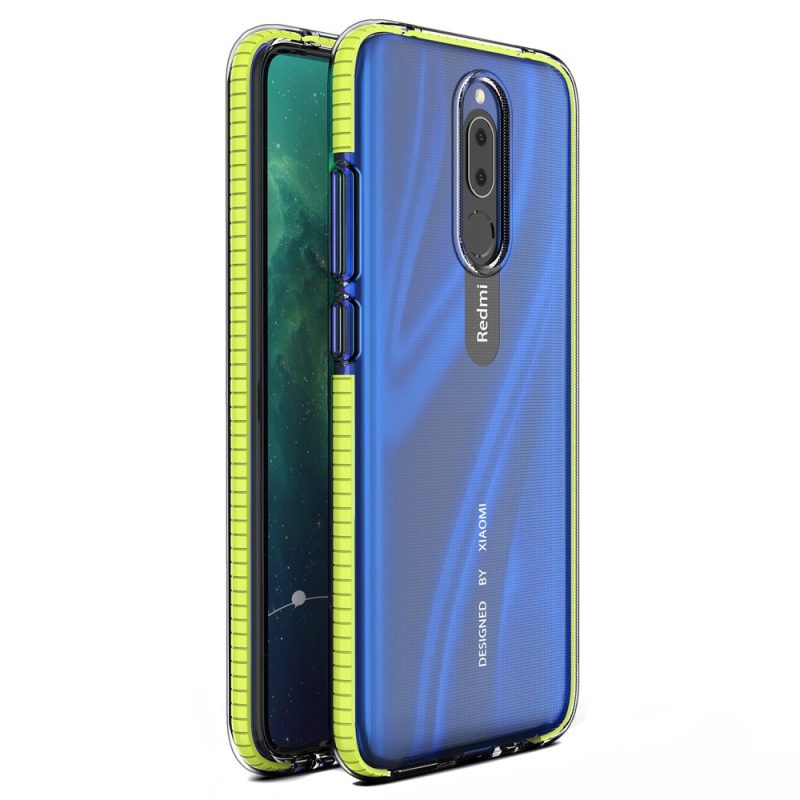 Transparentný kryt Spring Case 1mm žltý rám – Xiaomi Redmi 8 / Redmi 8A | Levné Kryty