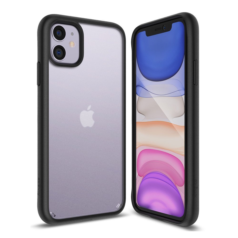 Odolný kryt Ringke Fusion Matte transparentno-černý – Apple iPhone 11 | Levné Kryty | Levné Kryty | Levné Kryty