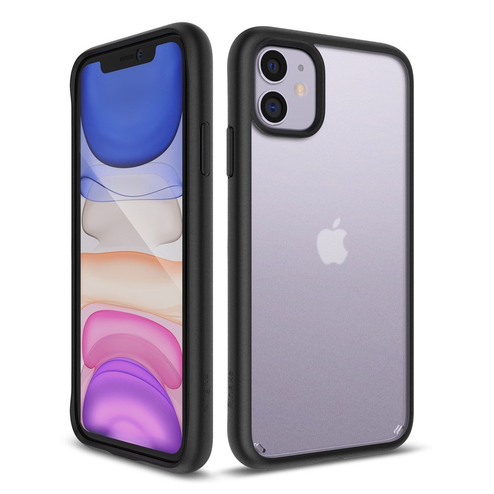 Odolný kryt Ringke Fusion Matte transparentno-černý – Apple iPhone 11 | Levné Kryty | Levné Kryty | Levné Kryty