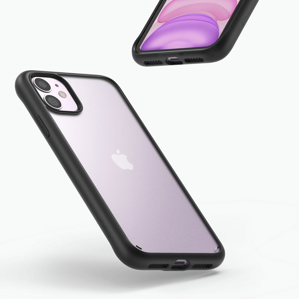 Odolný kryt Ringke Fusion Matte transparentno-černý – Apple iPhone 11 | Levné Kryty | Levné Kryty | Levné Kryty