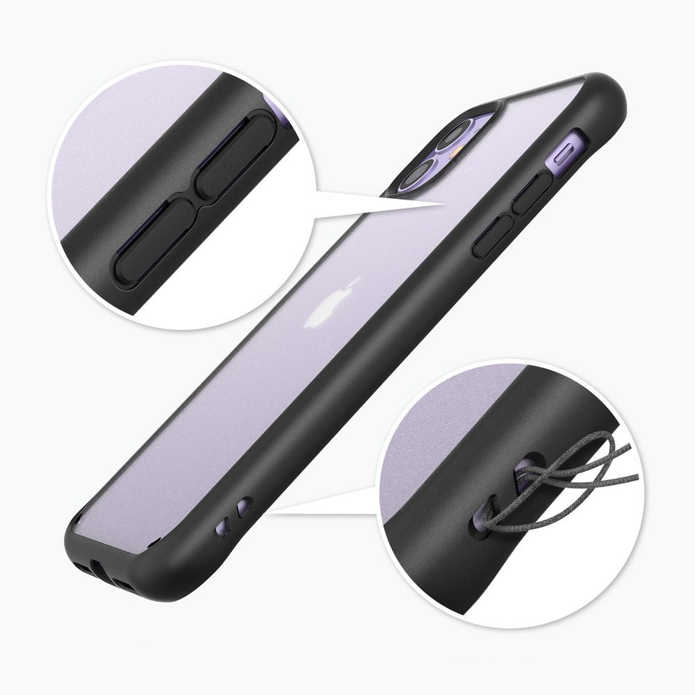 Odolný kryt Ringke Fusion Matte transparentno-černý – Apple iPhone 11 | Levné Kryty | Levné Kryty | Levné Kryty