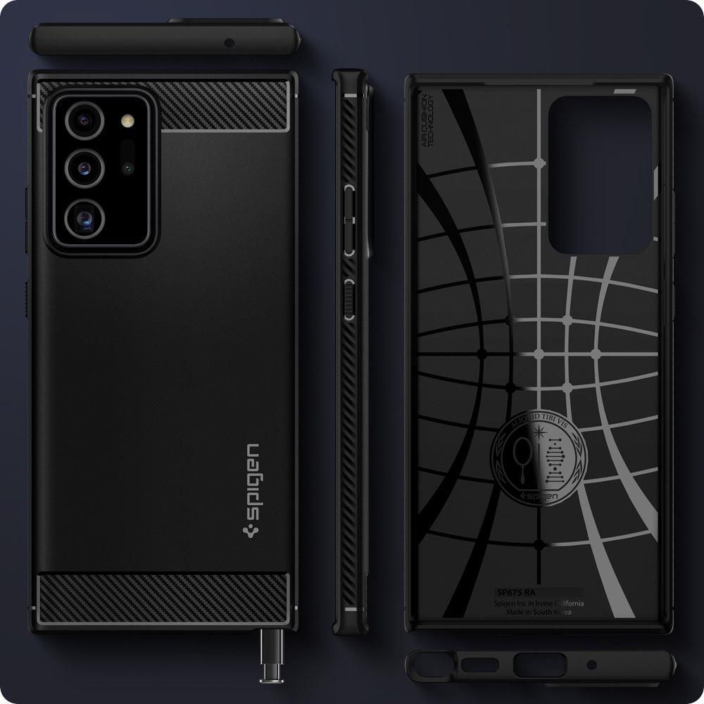 Zadní kryt Spigen Rugged Armor černý – Samsung Galaxy Note 20 Ultra | Levné Kryty | Levné Kryty | Levné Kryty