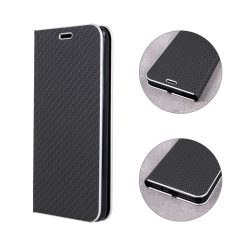 Knížkové pouzdro Luna Carbon černé – Huawei Y5p | Levné Kryty | Levné Kryty | Levné Kryty