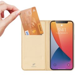Peněženkové pouzdro Dux Ducis Skin Pro zlaté – Apple iPhone 12 Mini | Levné Kryty | Levné Kryty | Levné Kryty