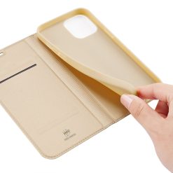 Peněženkové pouzdro Dux Ducis Skin Pro zlaté – Apple iPhone 12 Mini | Levné Kryty | Levné Kryty | Levné Kryty