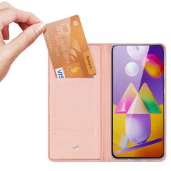 Peněženkové pouzdro Dux Ducis Skin Pro růžové – Samsung Galaxy M31s | Levné Kryty | Levné Kryty | Levné Kryty