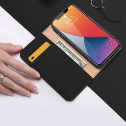 Kožené peněženkové pouzdro Dux Ducis Wish černé – Apple iPhone 12 Mini | Levné Kryty | Levné Kryty | Levné Kryty