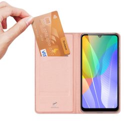 Peněženkové pouzdro Dux Ducis Skin Pro růžové – Huawei Y6p | Levné Kryty | Levné Kryty | Levné Kryty