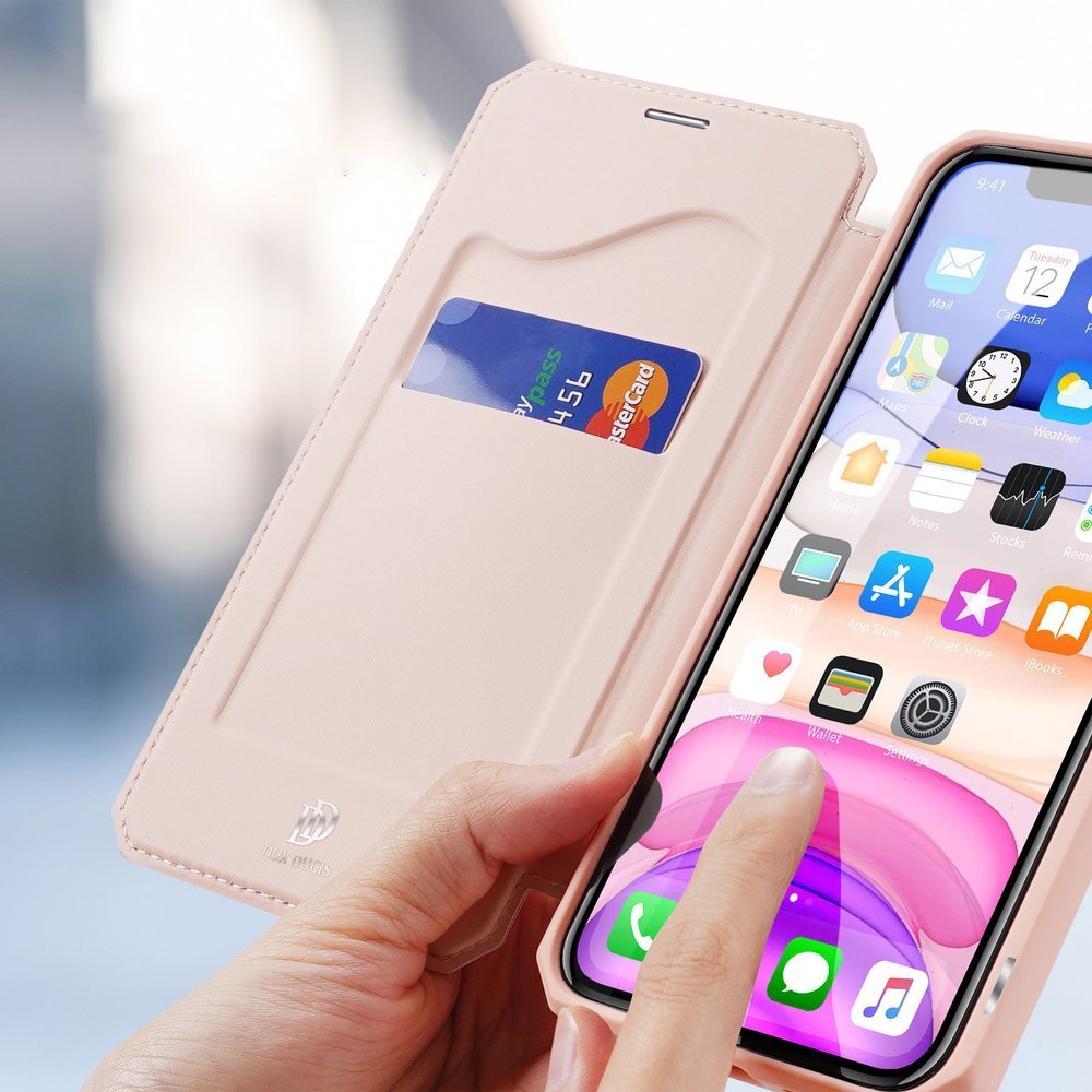 Peněženkové pouzdro Dux Ducis Skin X růžové – Apple iPhone 11 | Levné Kryty | Levné Kryty | Levné Kryty