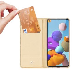 Penněženkové pouzdro Dux Ducis Skin Pro zlaté – Samsung Galaxy A21s | Levné Kryty | Levné Kryty | Levné Kryty