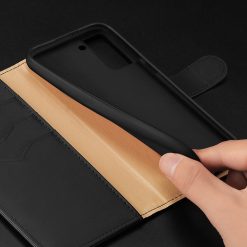 Kožené peněženkové pouzdro Dux Ducis Hivo černé – Samsung Galaxy S21 | Levné Kryty | Levné Kryty | Levné Kryty