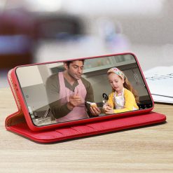 Kožené peněženkové pouzdro Dux Ducis Hivo červené – Samsung Galaxy S21+ (S21 Plus) | Levné Kryty | Levné Kryty | Levné Kryty