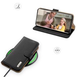 Kožené peněženkové pouzdro Dux Ducis Hivo černé – Samsung Galaxy S21 Ultra | Levné Kryty | Levné Kryty | Levné Kryty